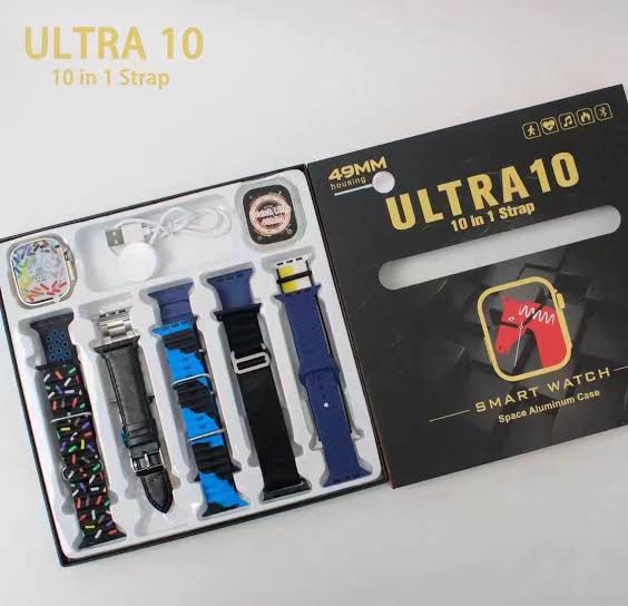 10 in 1 Ultra Smart Watch with 10 straps